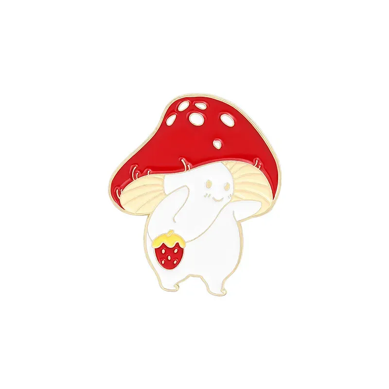 Mushroom Enamel Pin Custom Funny Guitar Accordion Brooches Bag Lapel Pins Cartoon Cute Badge Plant Jewelry Gift for Kids Friends