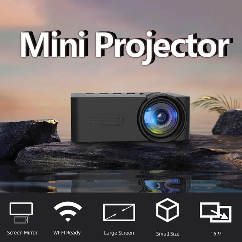 Projektorer Wireless Connection Mobiltelefon Projektor Hem Portable Highdefinition Outdoor Projection Gift 231215