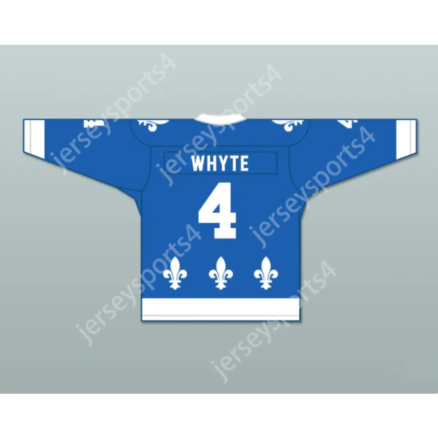 Aangepaste BLAUWE BOB WHYTE 4 LE NATIONAL DE QUEBEC HOCKEY JERSEY NIEUWE Top gestikt S-M-L-XL-XXL-3XL-4XL-5XL-6XL