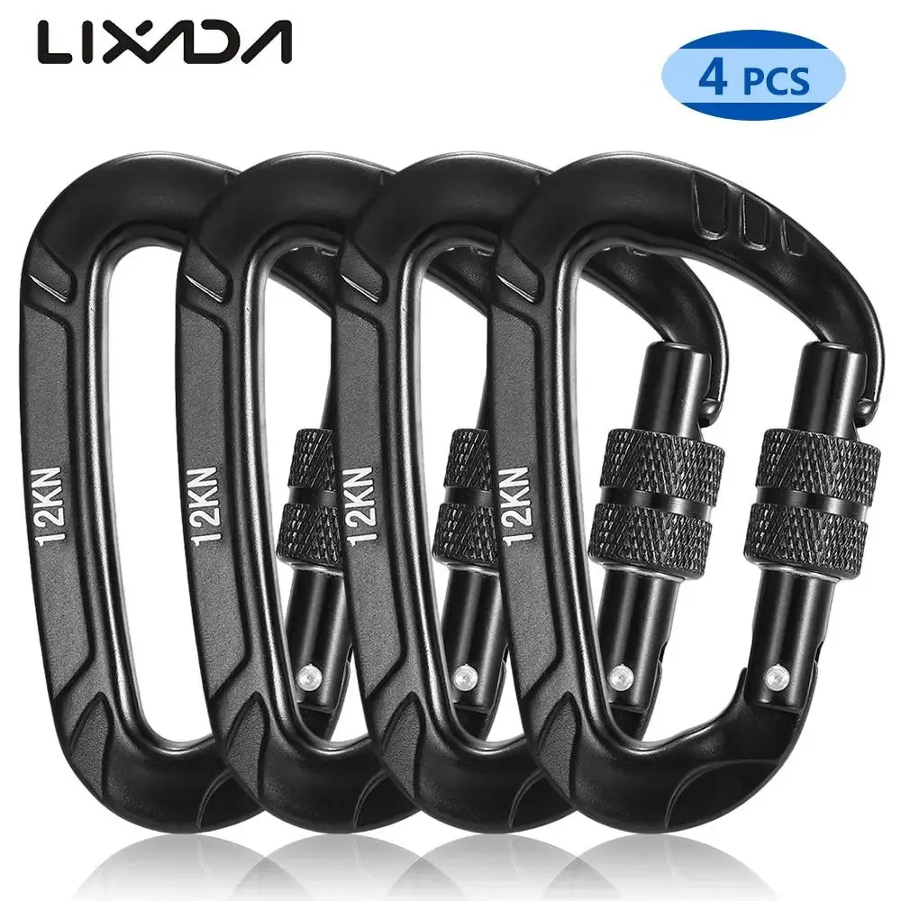 Karabinerler 4pcs 12kn bükülme kilitleme karabinli snag ücretsiz carabiner pet yaka klips hafif hamak salınım klips ekipmanı 231215