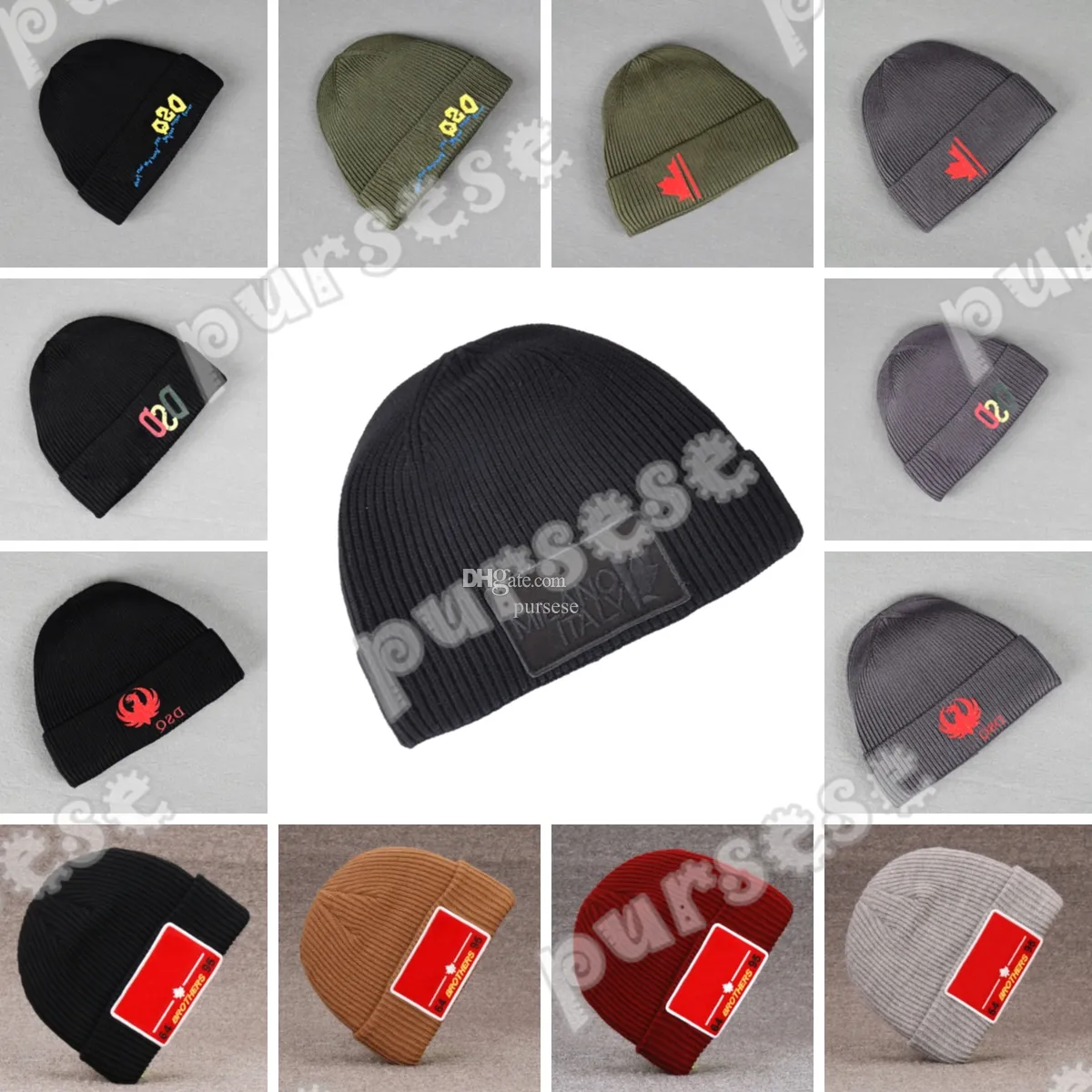 Designer DSQ2ICON Moda DSQ Beanie a coste Tok cap Cappello di lana lavorato a maglia Mantieni caldo berretto in tinta unita antivento casual trend versatile freddo caldo berretto freddo Berretto in maglia