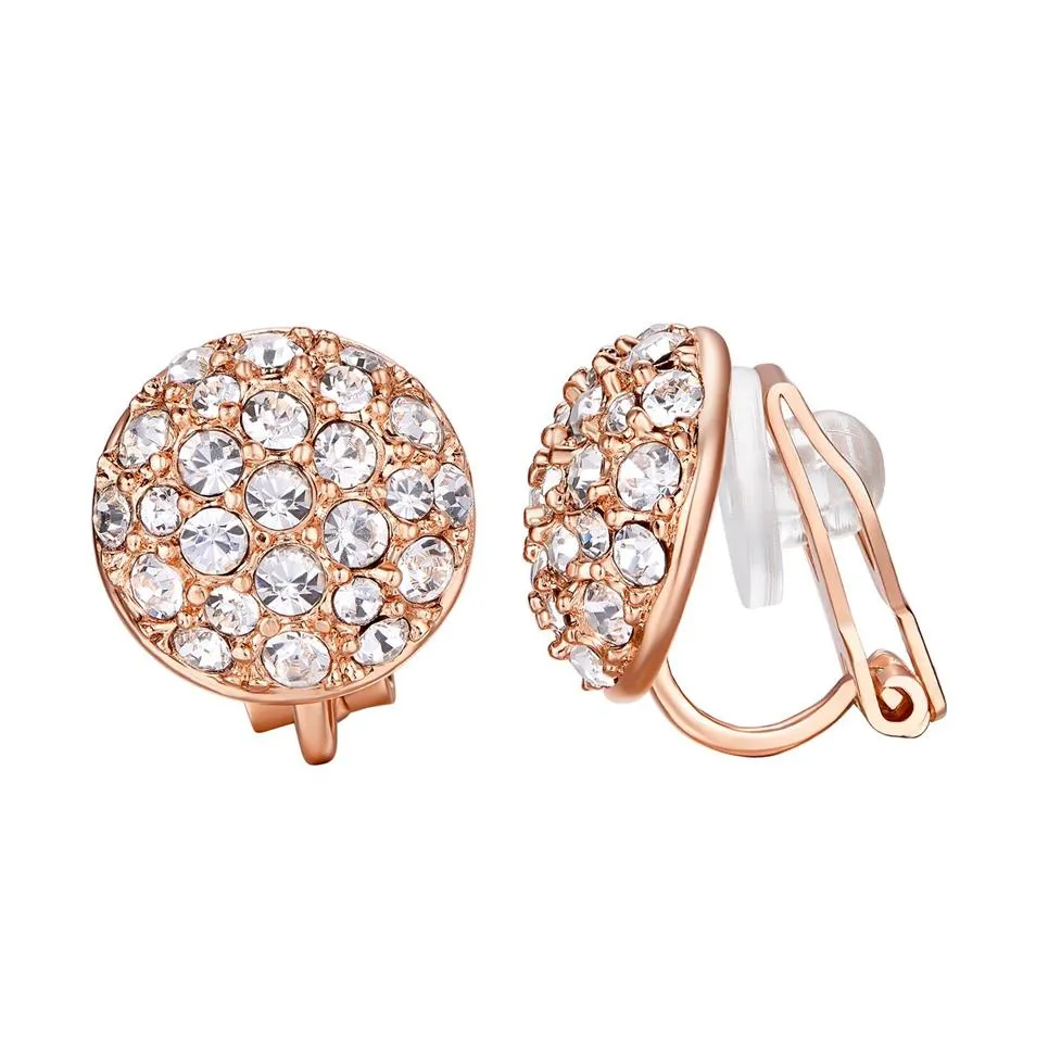 Yoursfs 6 paires ensemble élégant Bling cristal oreille pince sur boucles d'oreilles pour femmes plaqué or 18 carats brillant zircon cubique bijoux accessoire200d