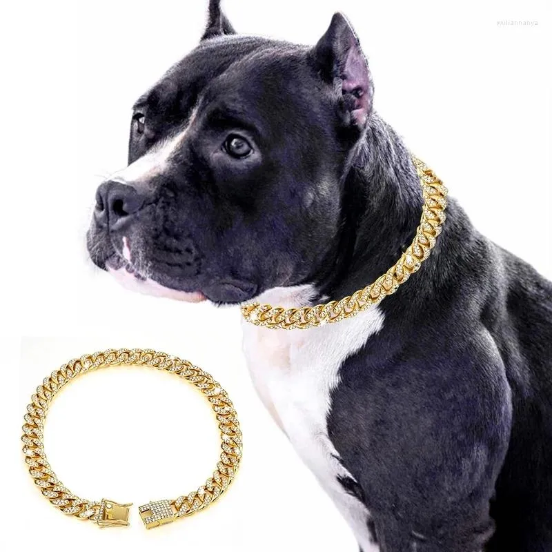 Hundehalsbänder Diamant Collor Armband Kettenhalsband Sichere Schnalle Haustier Halskette Schmuck dekoriert für kleine mittlere große Lieferungen