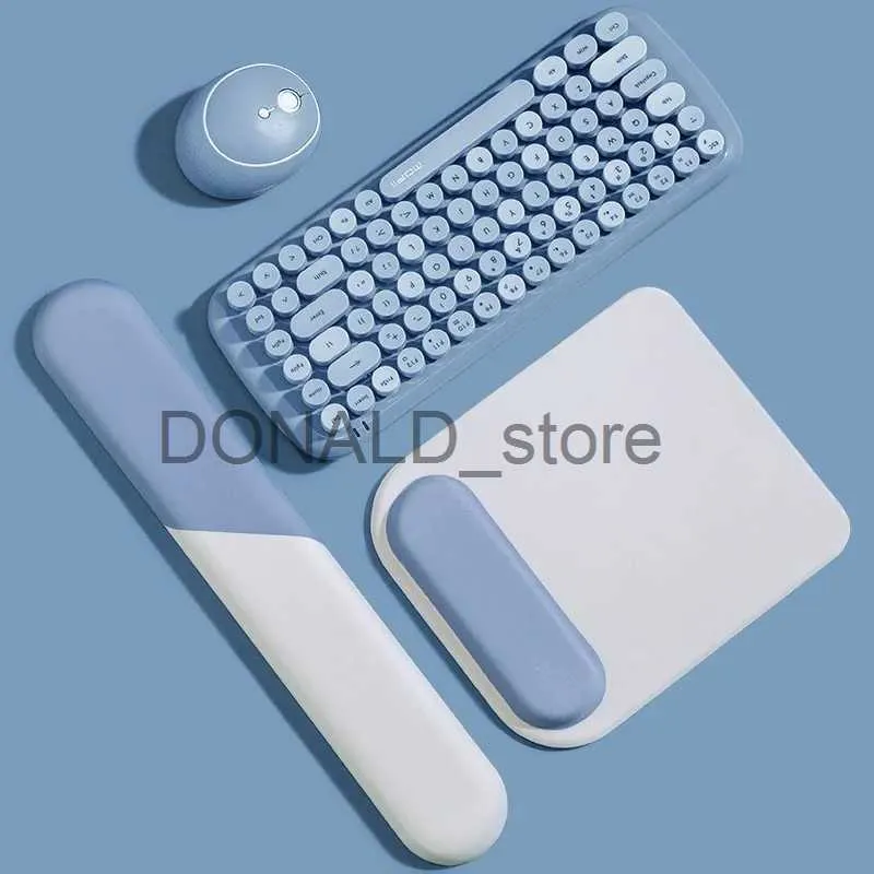 Mouse Pads Apoios de pulso Tapete de mouse ergonômico com conjunto de descanso de pulso para teclado Almofada de suporte de espuma de memória macia Almofada de mão para jogos de trabalho de escritório Computador portátil J231215