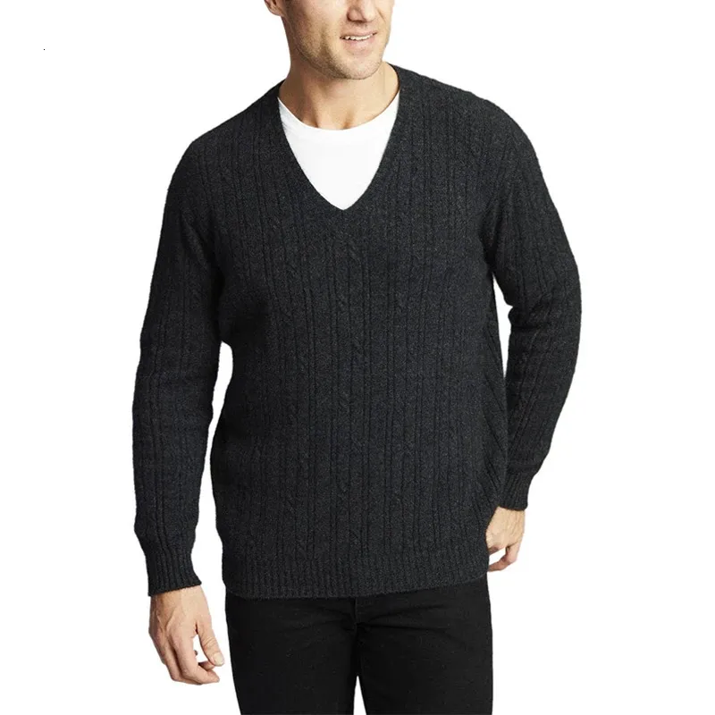 Mens Sweaters Lightweight Merino Wool VNeck Sweater 231216