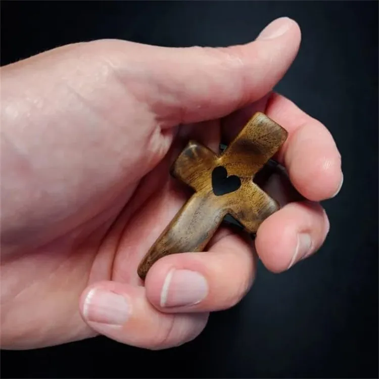 Black Walnut Cross American Style Handle Piece Cross my heart Encourage Gifts Arts and Crafts LT726