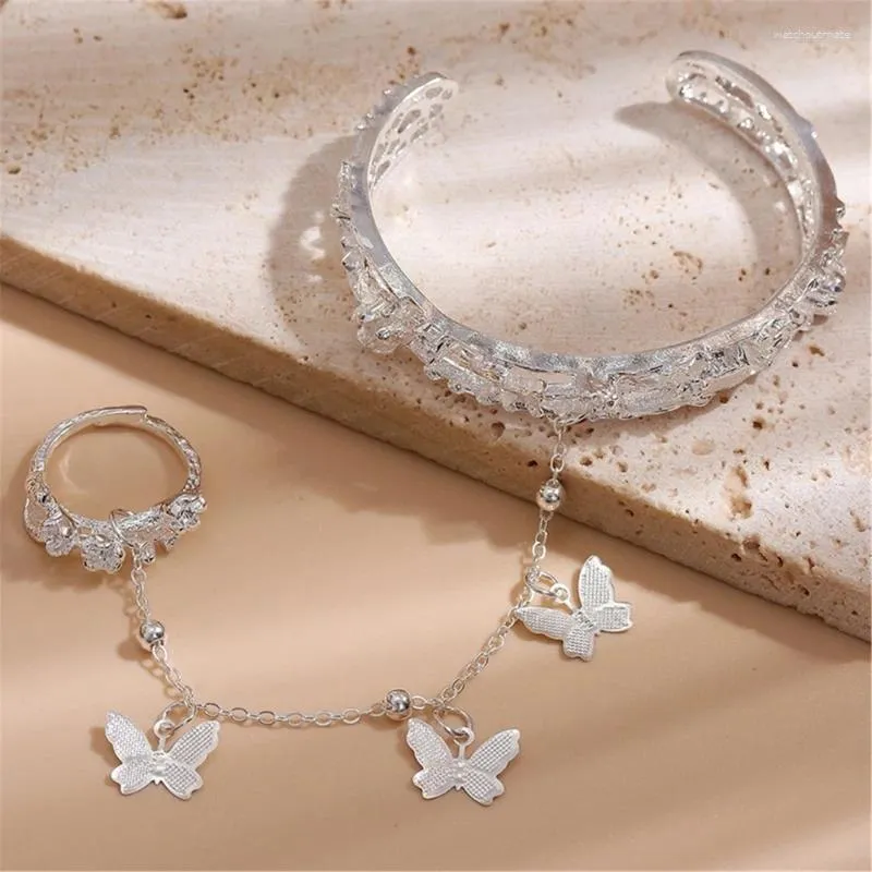 Charm Bracelets Trendy Butterfly Bangle Hollow Out Rose Vine Bracelet Anime Themes Jewelry Accessory For Fashionable Women