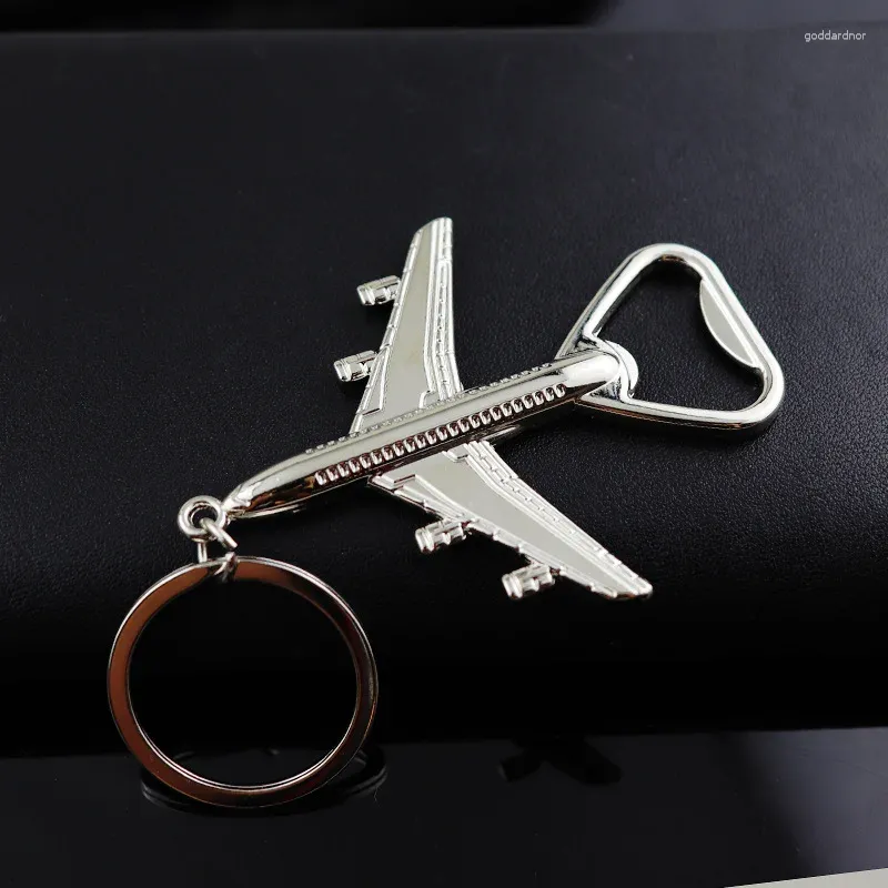 Keychains Aircraft Bottle Opener Key Chain Portable 4 In 1 Ring Keyring Keychain Metal Beer Bar Tool Claw Gift 218