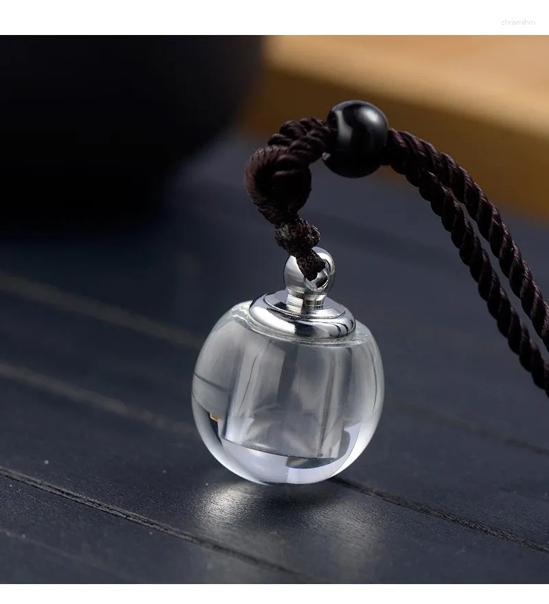 Ожерелья с подвесками, 1 шт., прозрачная хрустальная бутылка, незаменимый съемный контейнер для масла, ремешок, ожерелье, белый орнамент для женщин