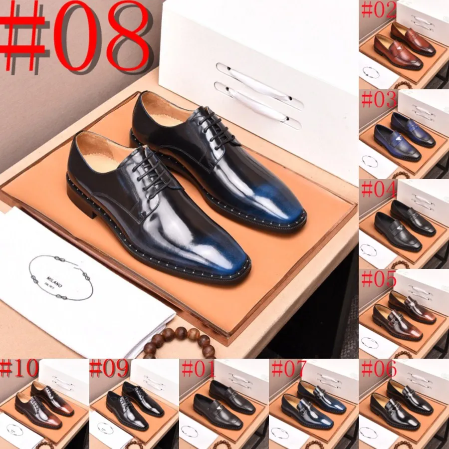 15style Luxurious Brand Brogue Brown Black Men Business Designer Dress Shoes Pointed Toe Men Wedding Shoes Leather Formal Shoes casual flats 38-45
