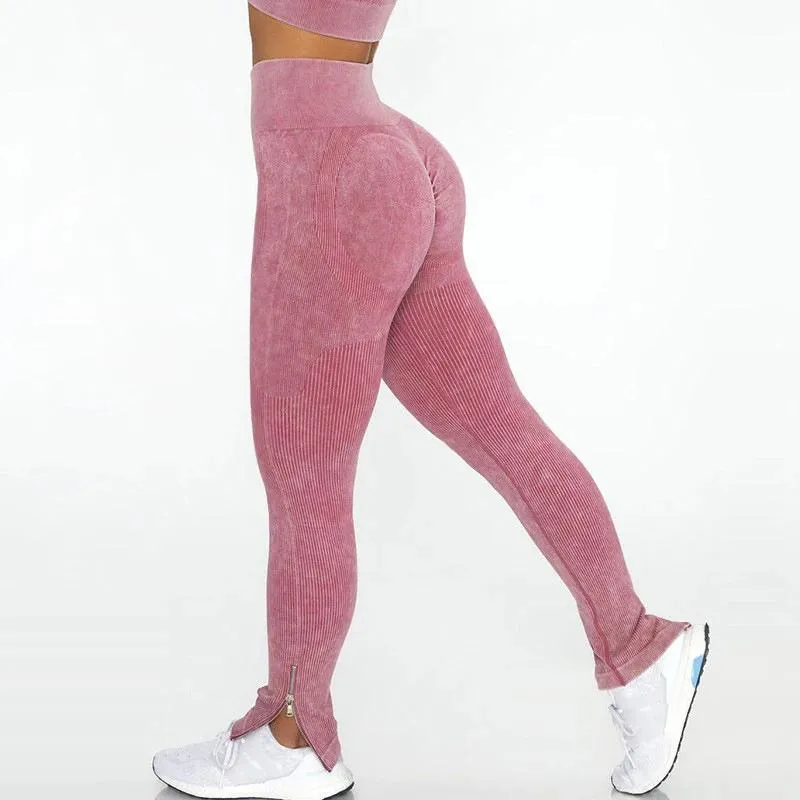 Capris salspor cintura alta hip fiess leggings feminino ginásio com zíper elevadores de bunda sem costura legging magro respirável calças esportivas