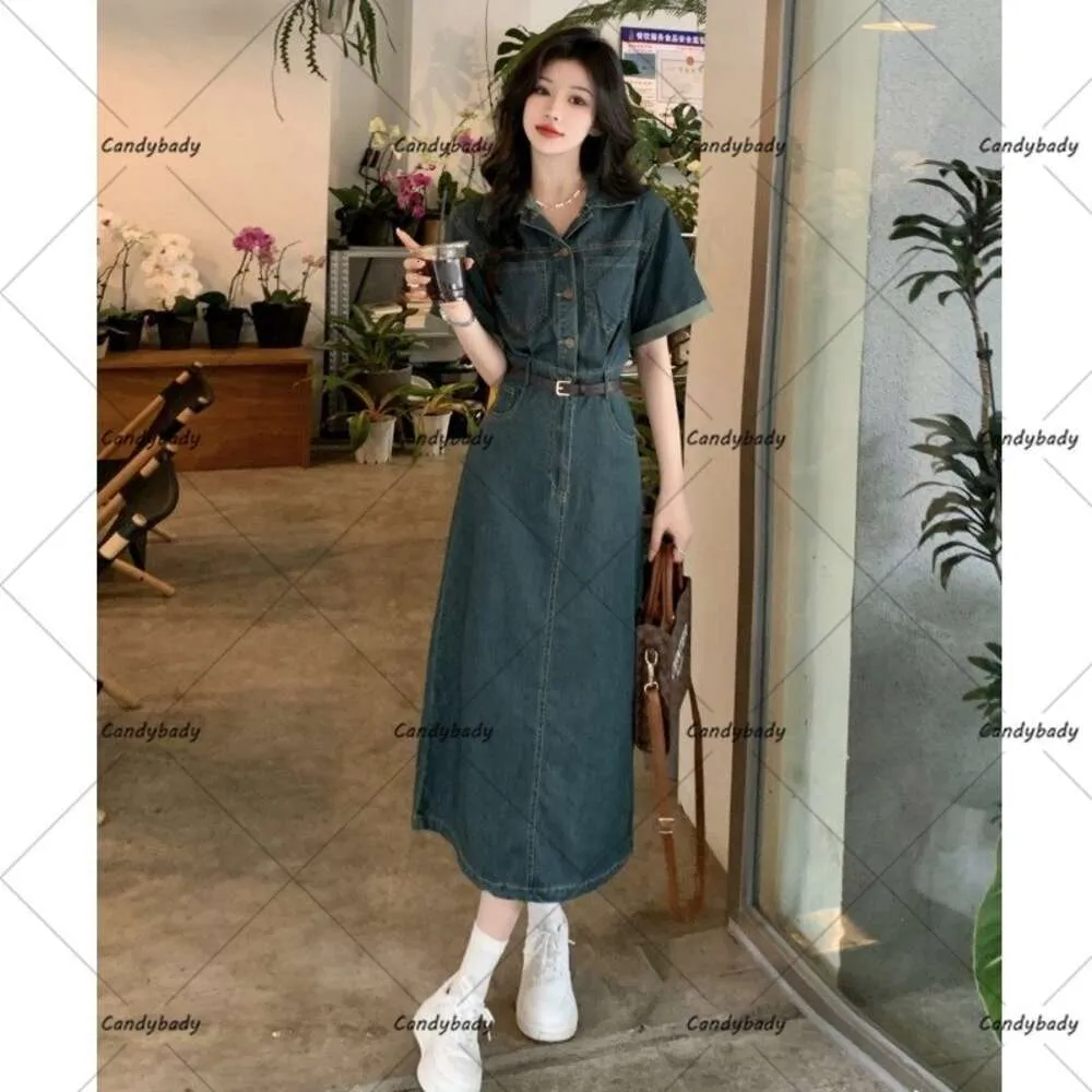 Y2K Ubrania Kobiety swobodna sukienka dżinsowa High Street Fews 2023 Nowy trend zaawansowany Hongkong Retro Chic
