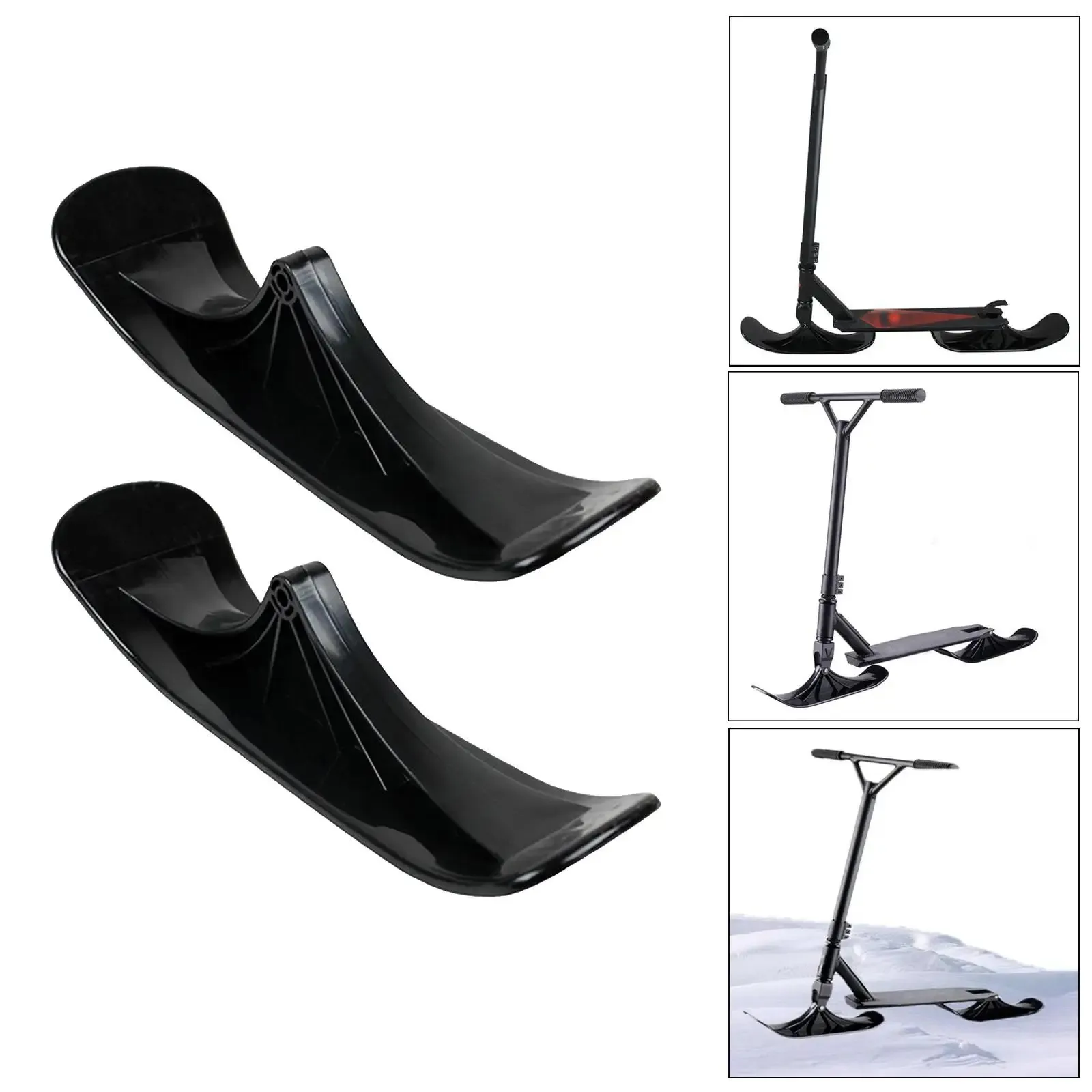 Solid Ski Snow Scooter Snowboard Kids Child Kick Scooter Turns to Snow Sled Attachments Winter Fun Toy