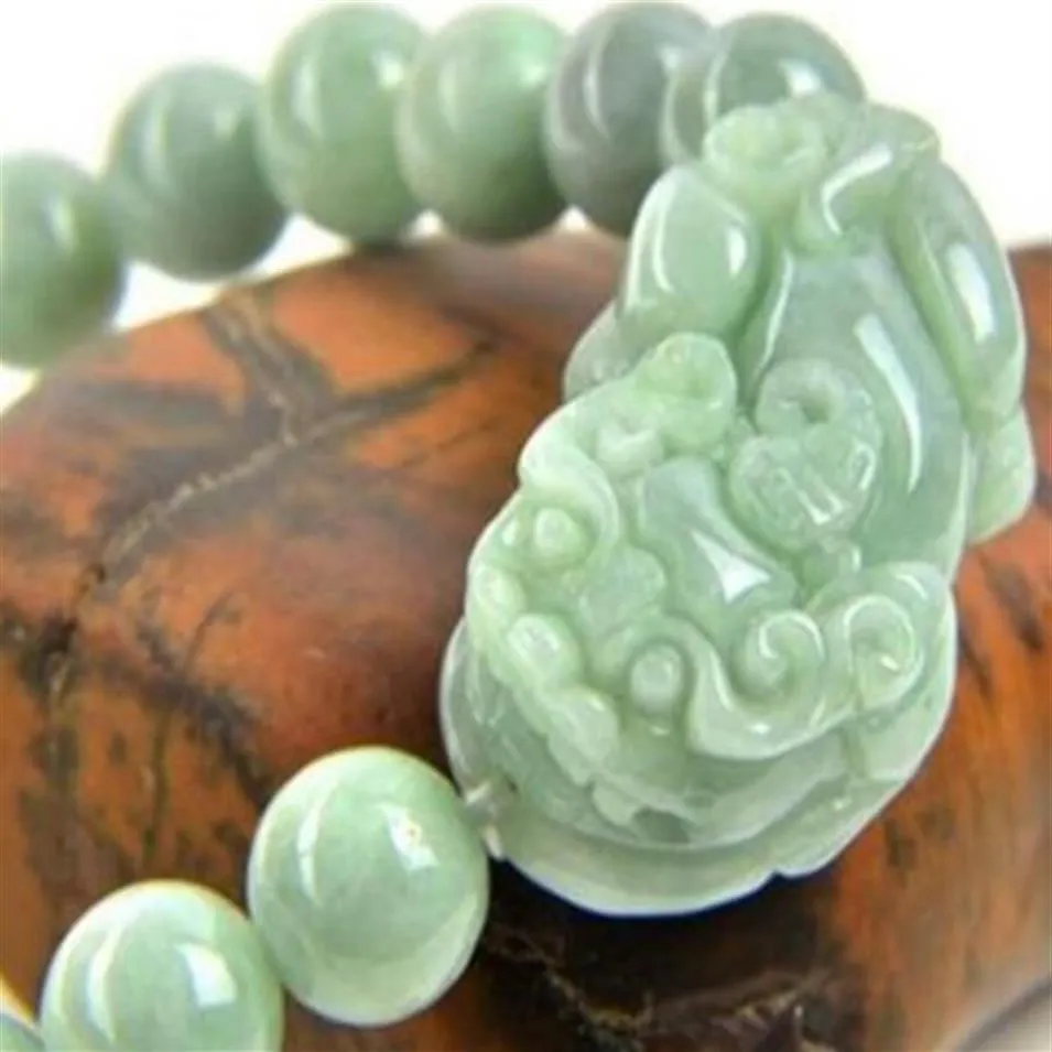 Regalos artesanales de jade para hombres y mujeres, pulseras de cuero con dinero de la suerte, pulsera de jade 235A