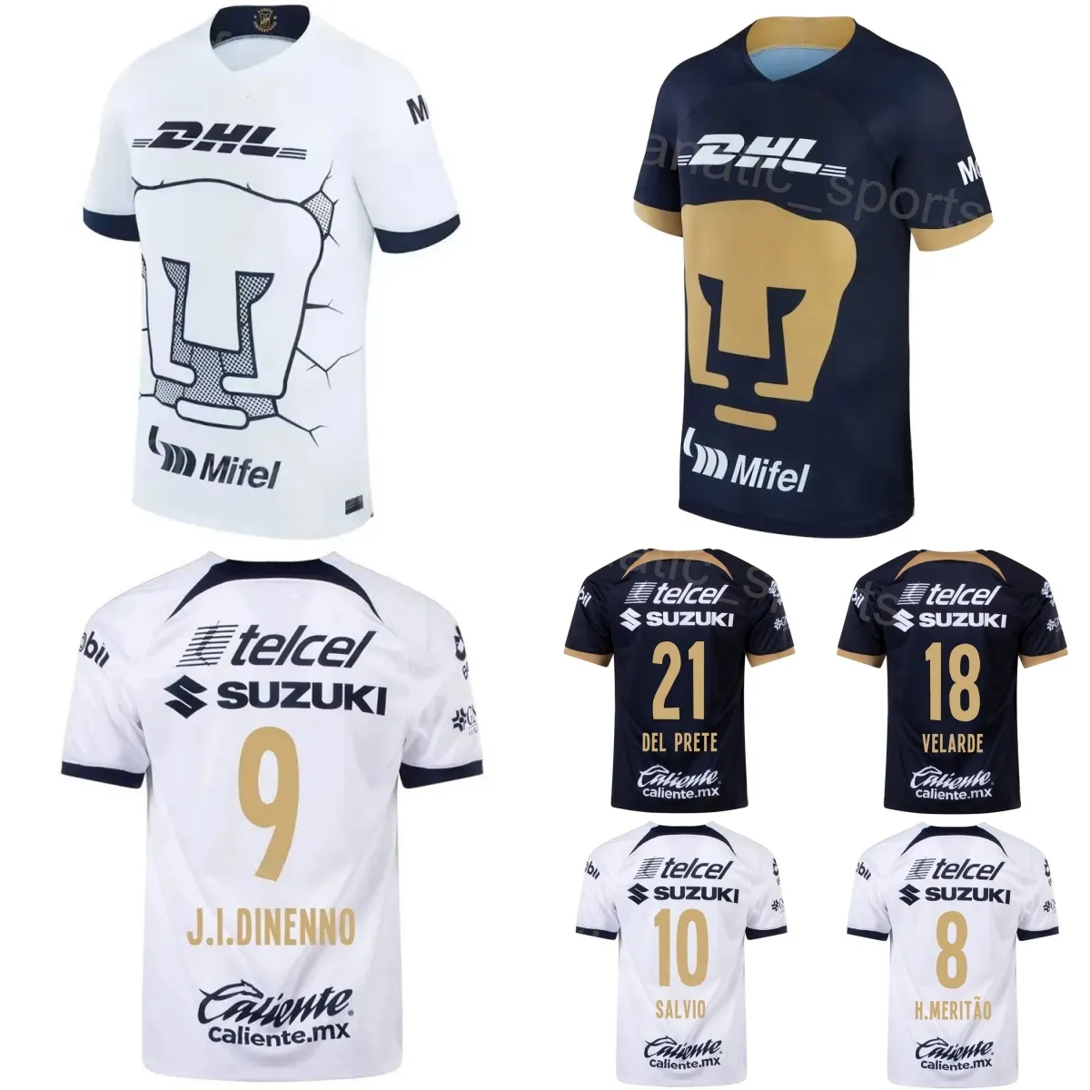 UNAM 23 24 Soccer 10 Eduardo Salvio Jerseys 12 Cesar Huerta 9 Juan Dinenno 19 Gabriel Fernandez 6 Nathan Silva 2 Bennevendo 8 Tabo Rivas Football Shirt Kits Club Team