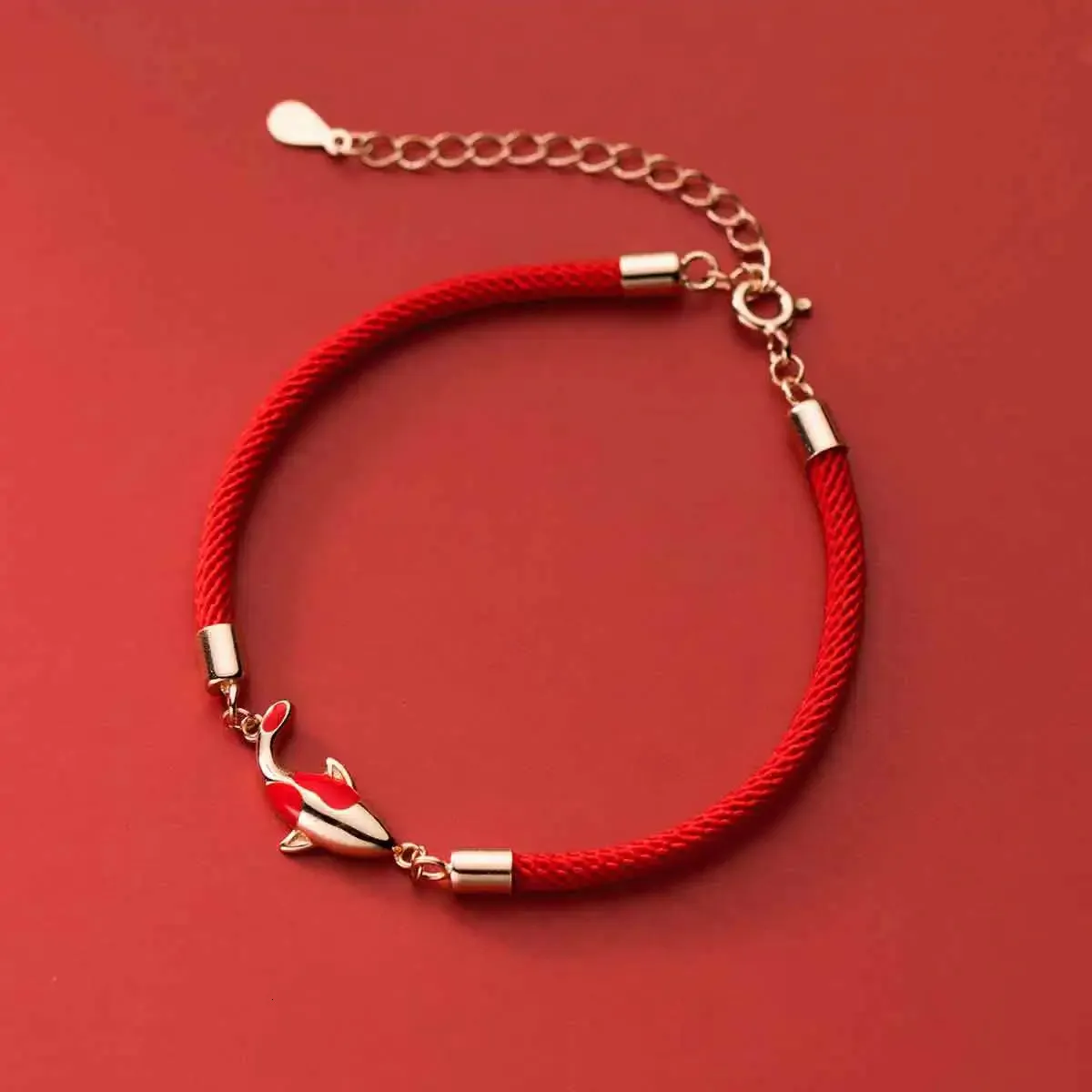Charmarmband La Monada 165cm 925 Sterling Silver Red Rope Karp Tråd Line String smycken för kvinnor Studentflickor 231215