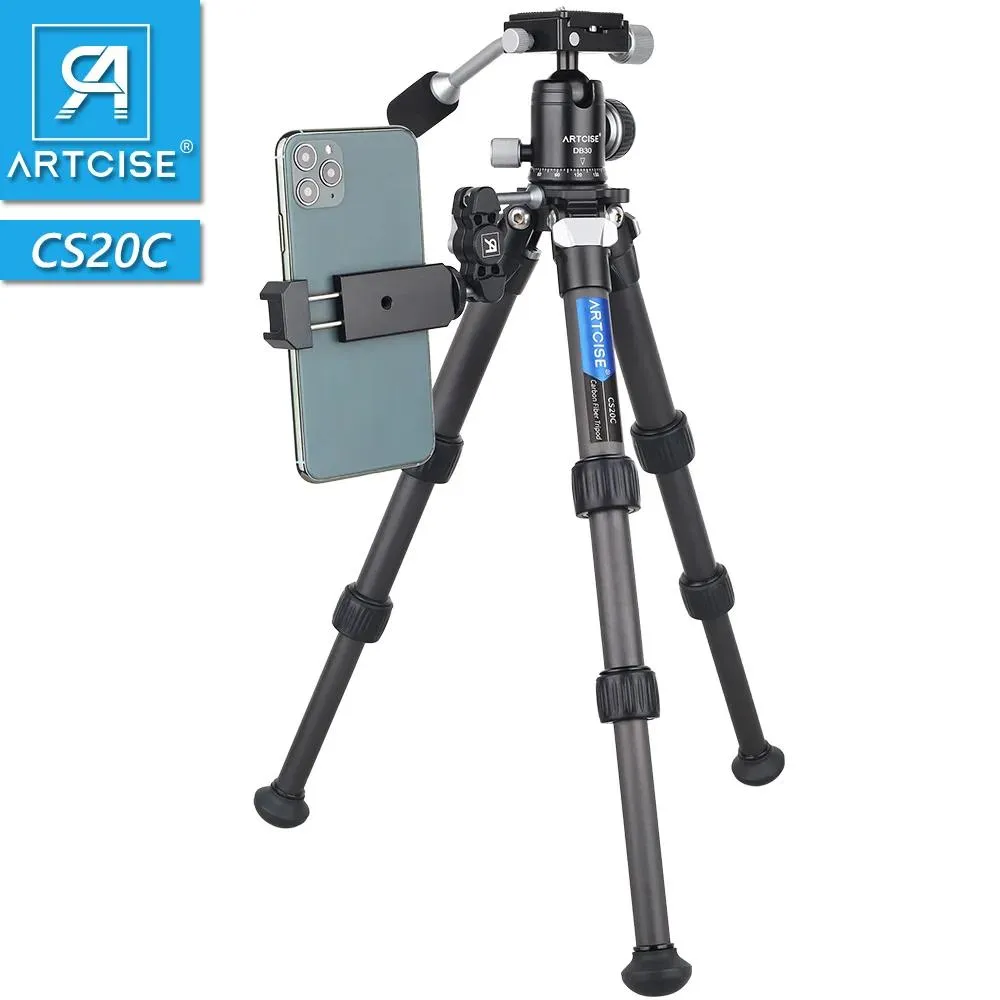 Tutucular Mini Karbon Fiber Tripod Kompakt Hafif Taşınabilir Masa Üstü Tripodları Sap Kafası ile Maks Tipodları DSLR Kamera Telefon için 10 Kg