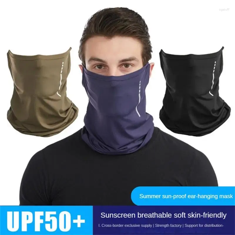 Bandanas protection solaire collier résistant aux Uv conception polyvalente masque de cyclisme rayures réfléchissantes tissu en soie