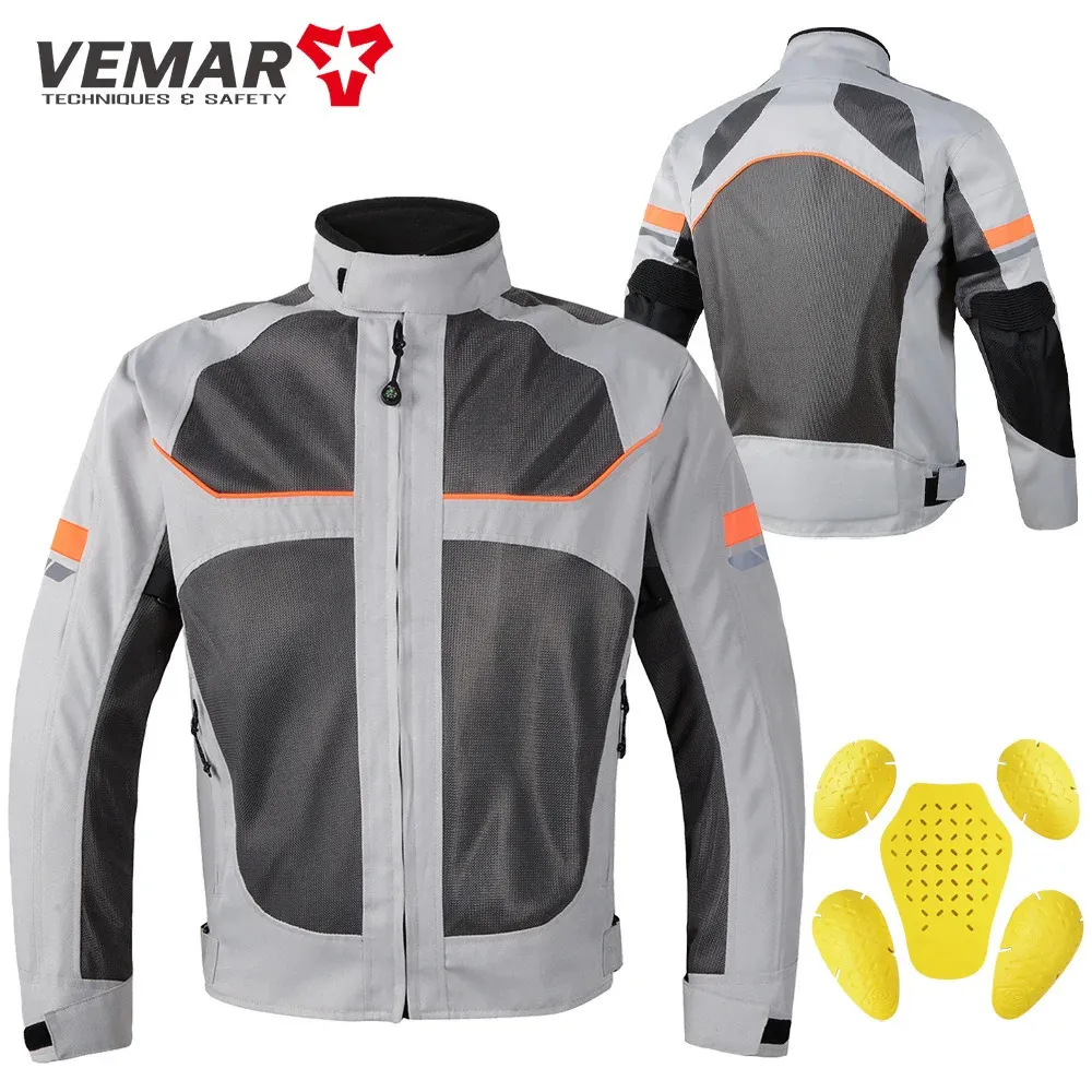 メンズジャケットVemar Summer Men Motecycle Jacket Motocross Protective Gear Jacket Coat Male Racing Reflective Oxford ClothingObbikeジャケット231216