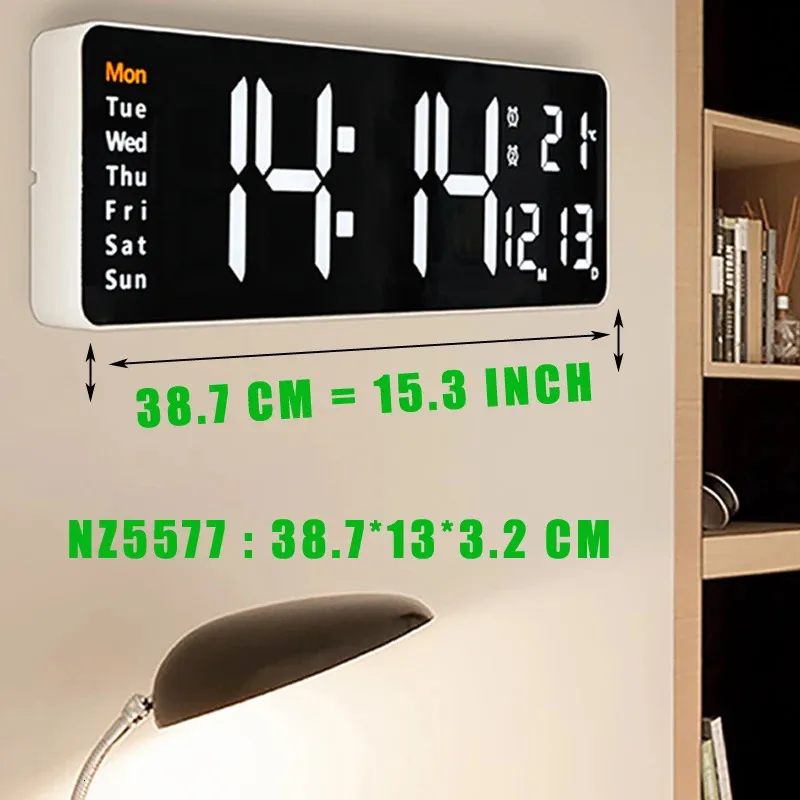 Desk Table Clocks Big Digital LED Wall Alarm Clock With Calendar And