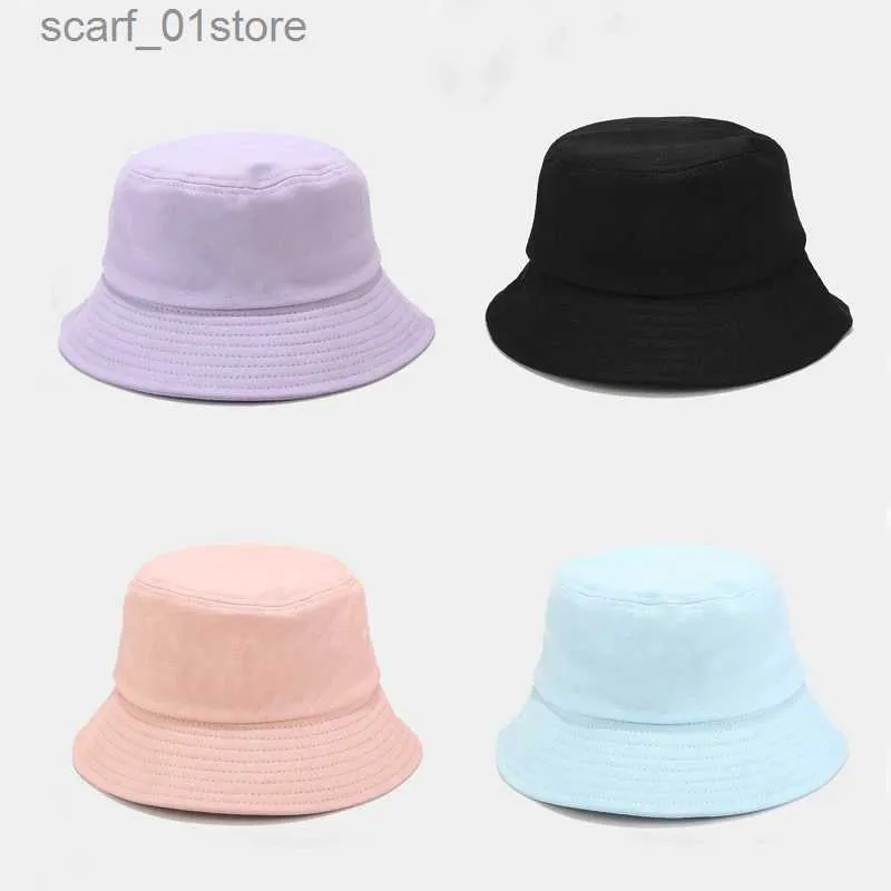 Chapeaux à larges bords Chapeaux de seau unisexe printemps été 100% coton chapeau de seau femmes en plein air crème solaire pêche C hommes Bob Chapeau Panama pliable Sun HatsL231216