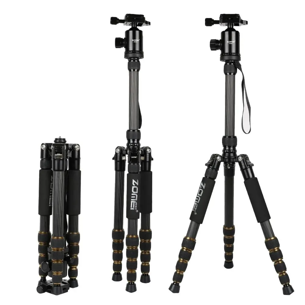 Aksesuarlar Zomei Z699C Profesyonel Taşınabilir Seyahat Karbon Fiber Kamera Tripod Monopod+Dijital SLR DSLR Kamera için Top Kafası