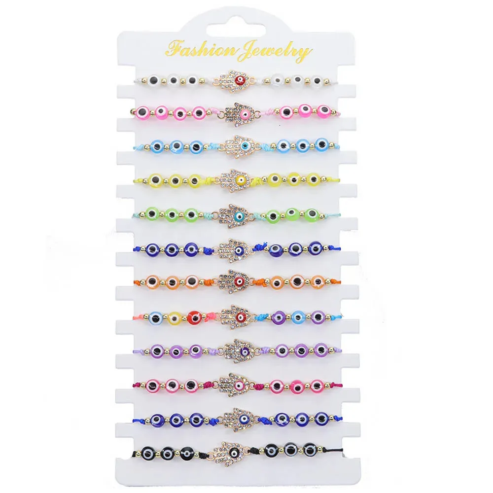 Bracelet 12pcslot vente en gros D bracelet style mixte pour femmes enfants corde à la main fil conque amitié bijoux cadeau 231215