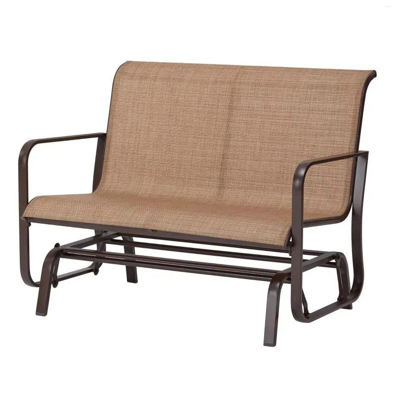 Camp Furniture Mainstays Sand Dune 2-Seat Outdoor Glider Tan