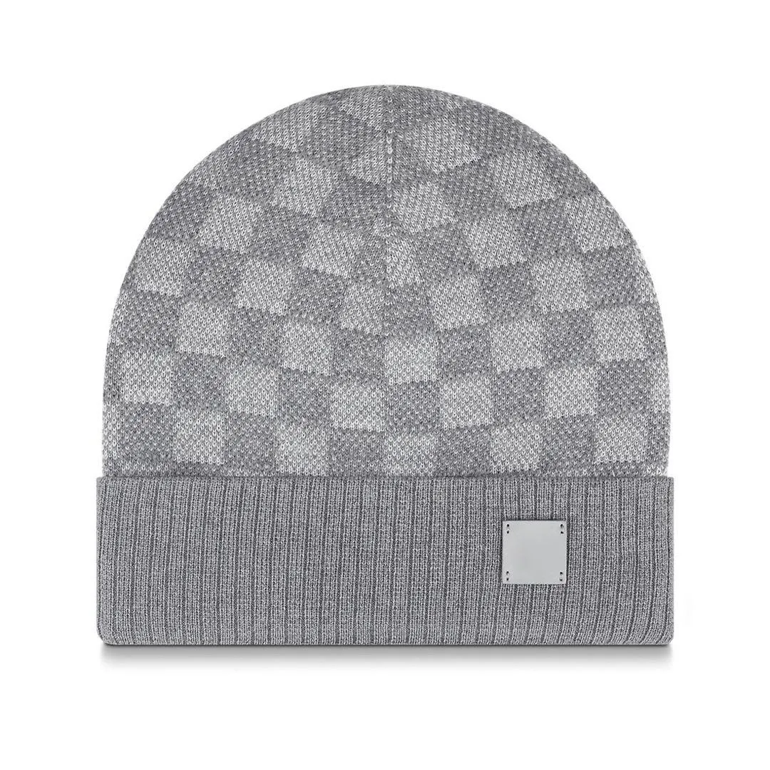 Beanie/Skull Caps herfst en winter sportstijl ontwerper Beanie Hat Mens dames cap Outdoor Vakantie Checker Metalen Letter Afdrukken CA DHM7Q