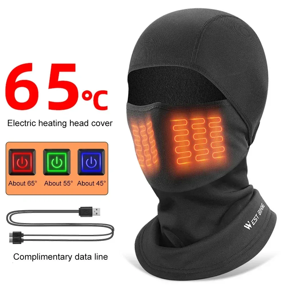 Fietspetten Maskers WEST BIKING Winterfietshoed Comfortabel Winddicht Verwarming Hoofddeksel Fietsen Verwarming Gezichtsmasker voor Skifiets Motor 231216