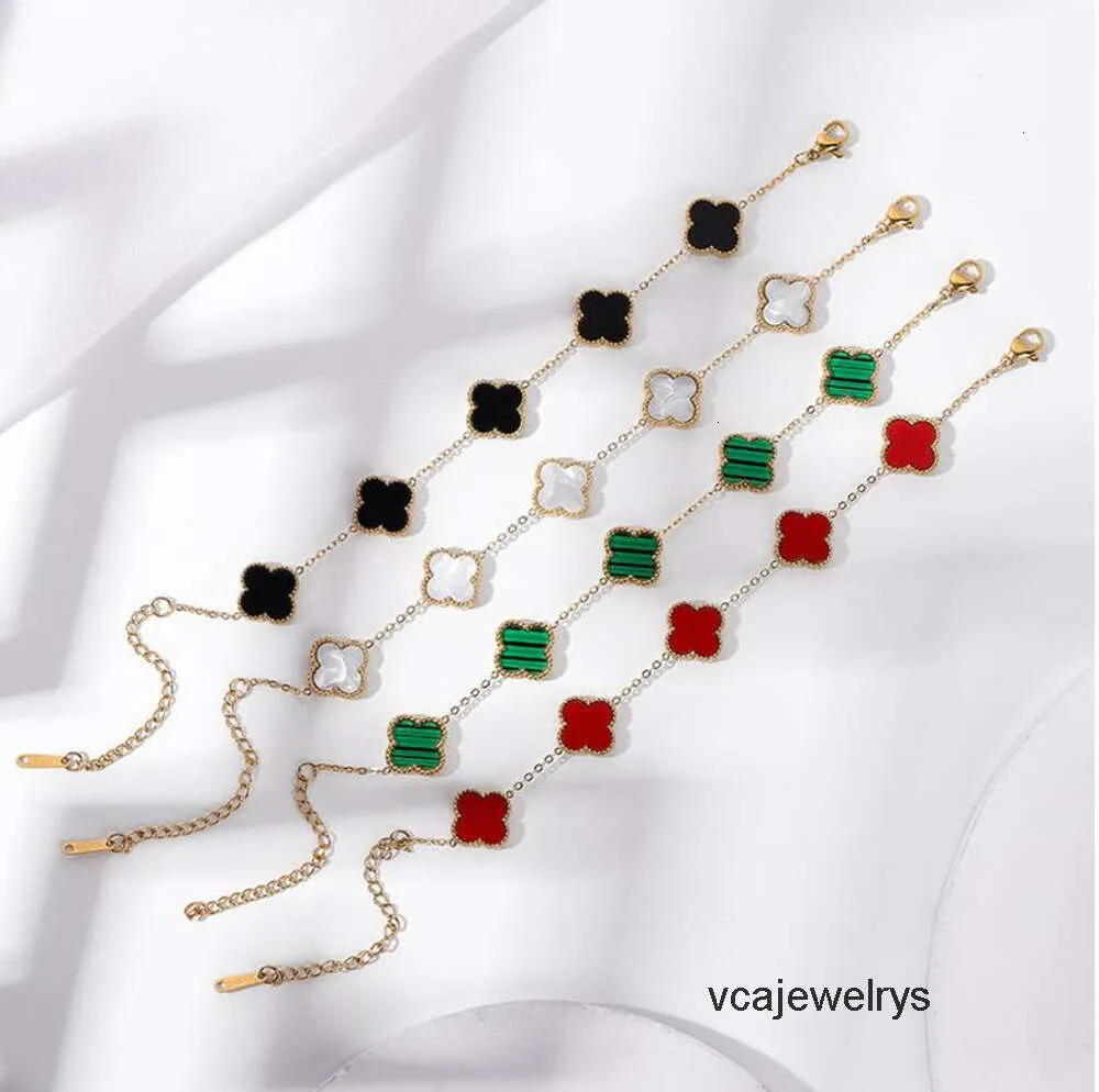 Designer Van Clover Bracciali Fascino Moda Vintage 5 motivi Bracciali Bracciale per donne Clover Leaf Collana più giovane Design di lusso Matrimonio Ebreo