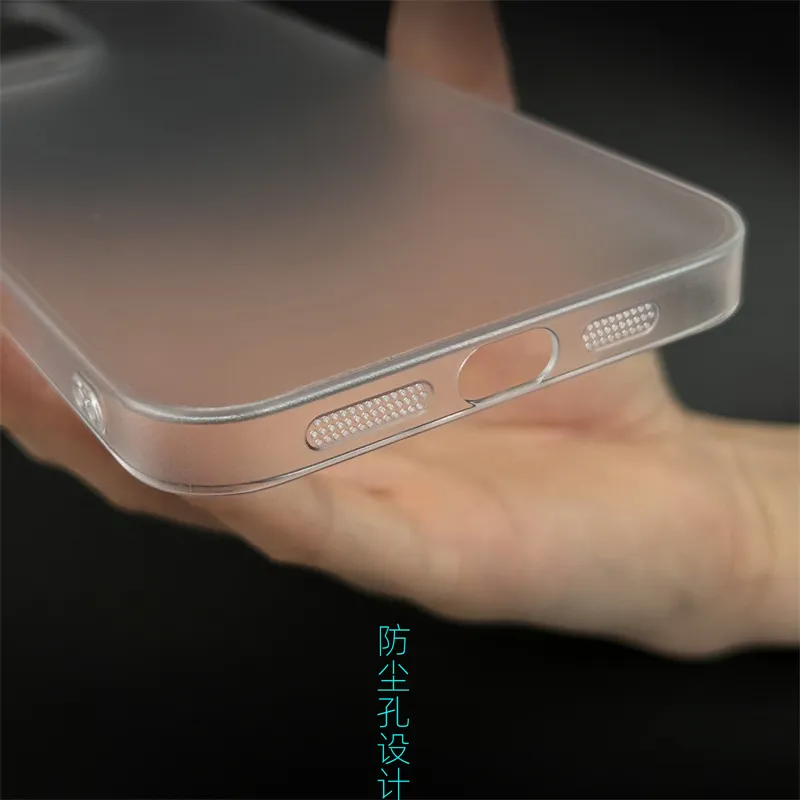 PC Matte Clear Protective Phone Case för iPhone 15 14 11 13 12 Pro Max Frosted PC Back Sock Proof Cover 