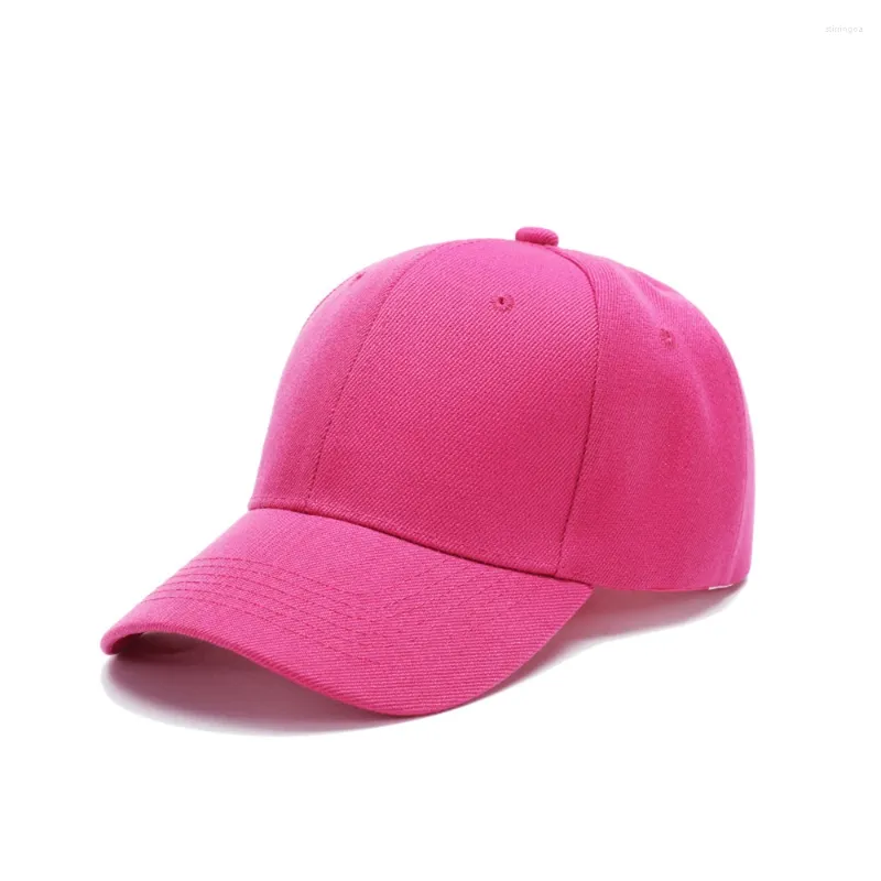 Bollmössor Rose Pink Baseball Cap för barn toppade solhattar reser Klassiska studenter Solid färg Snapback Hat Summer Gorras