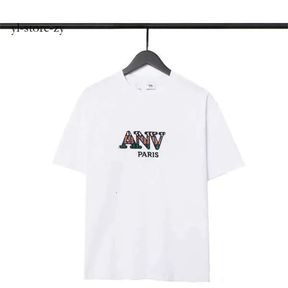 Lanvin Topkwaliteit Angel T-shirts Korte mouwen Palm Lanvins Borduren Anti-rimpel Mode Casual Herenkleding Kleding Tees Lanvins T-shirt 1843