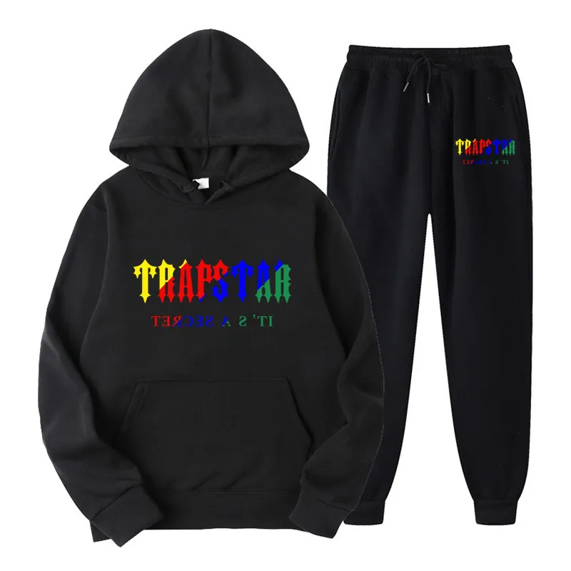 Sportbekleidung Herren-Hoodie mit Technologie-Trapstar-Aufdruck, zweiteiliges Set für europäischen und amerikanischen Basketball und Rugby, gepaart mit langärmeligem Hosen-Hoodie für Damen