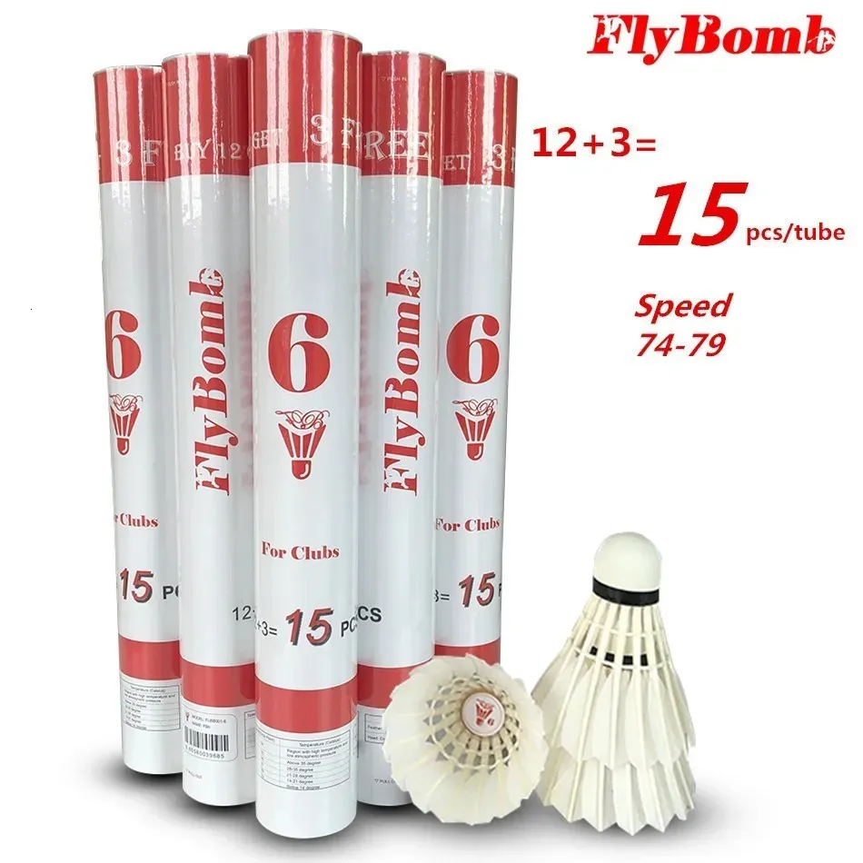 Badminton Shuttlecocks 5tubes/lot Badminton Shuttlecock FB6 Same Quality as A60 Goose Feather Flying Stability Durable Birdies Battledore L7000K05 231216