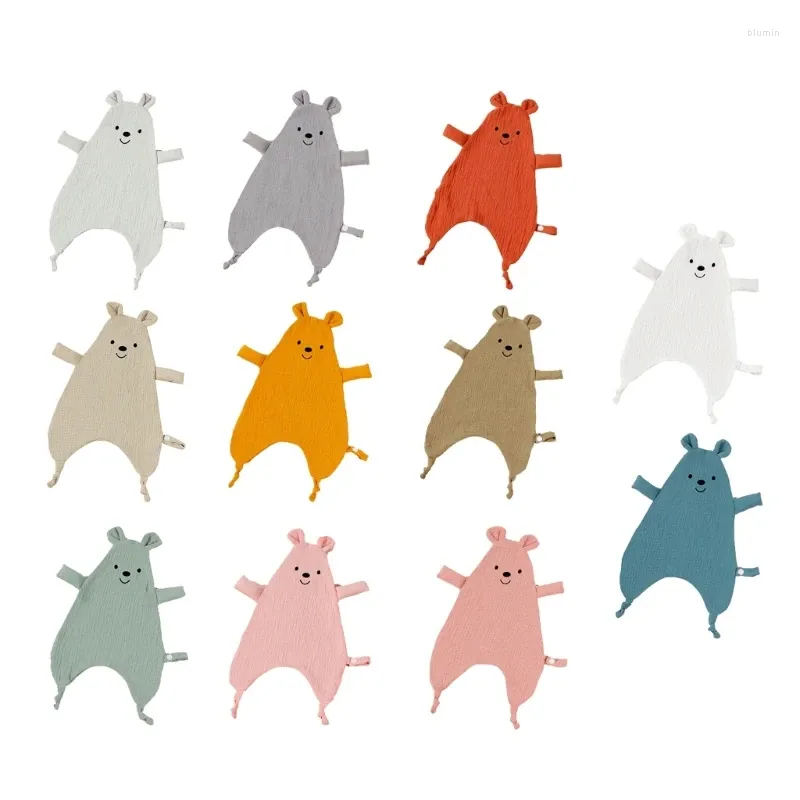 Couvertures Couverture de bébé en mousseline à quatre couches avec cadeau de conception d'ours brodé