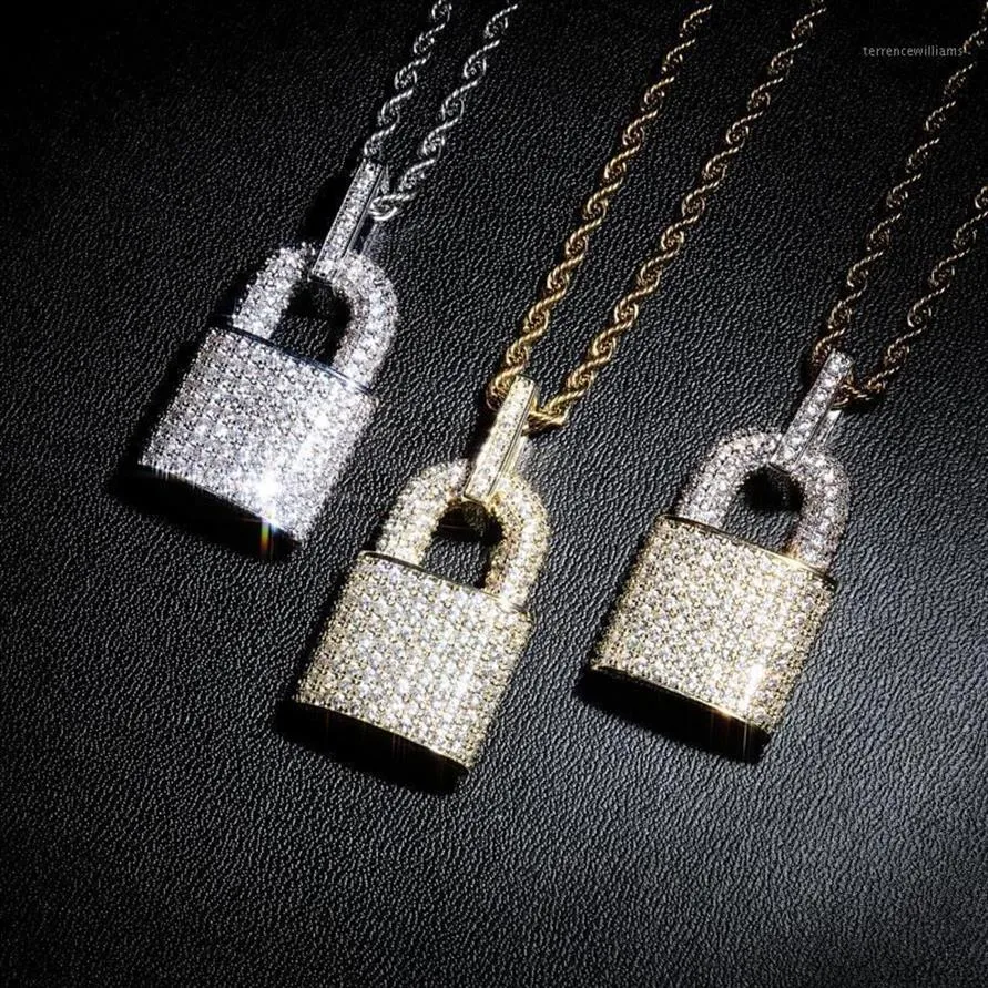 Iced out lock pendant sale