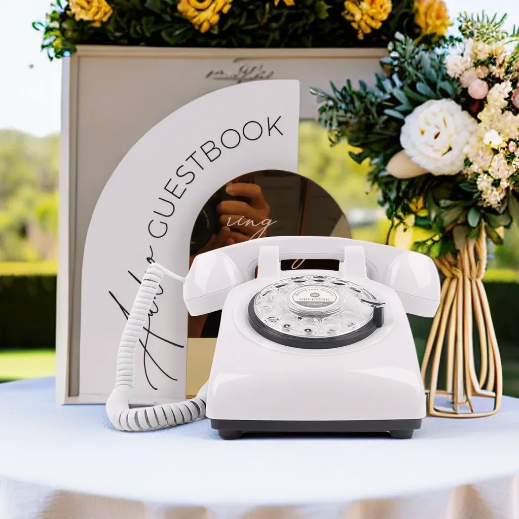 Telefon weselny Książka gości na wesele - Książka gościa nagranie telefoniczne dostosowana wiadomość głosowa na przyjęcie weselne