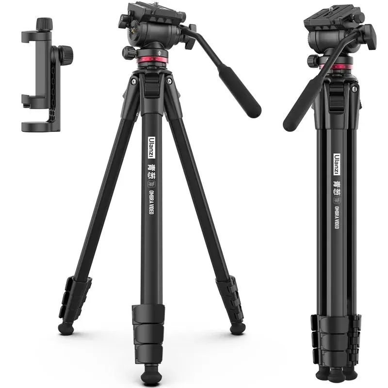 Tutucular Ulanzi Ombra Alüminyum Video Seyahat Tripod Fulid Head 6kg Maks. Canon Nikon Sony DSLR Kamera Standı