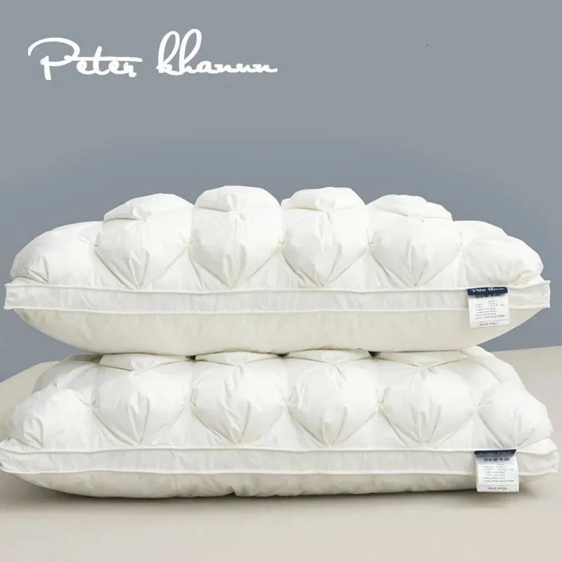 وسادة cushiondecorative Peter Khanun الفخامة أوزة أسفل وسائد الريش قرصة تصميم الطلاء حماية الملك الملكة سرير 100 ٪ القطن 063 1 PCS 231216