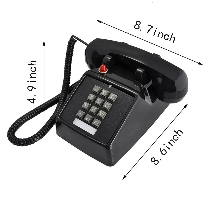 Téléphone Fixe Basique Sans Fil D'Appel – Extension Murale Ou Bureau, Alimenté Par Ligne, Flash, Sourdine & Redial, Design Compact Et Économe (Noir)