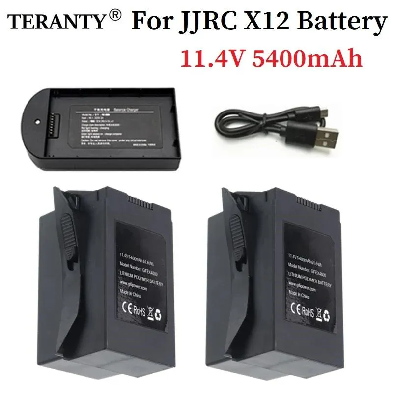 Accessories 11.4v 5400mah Battery with Charger for Cfly Cfly Faith Drone Battery for Jjrc X12 / Ex4 Rc Quadcopter Spare Parts Accessories