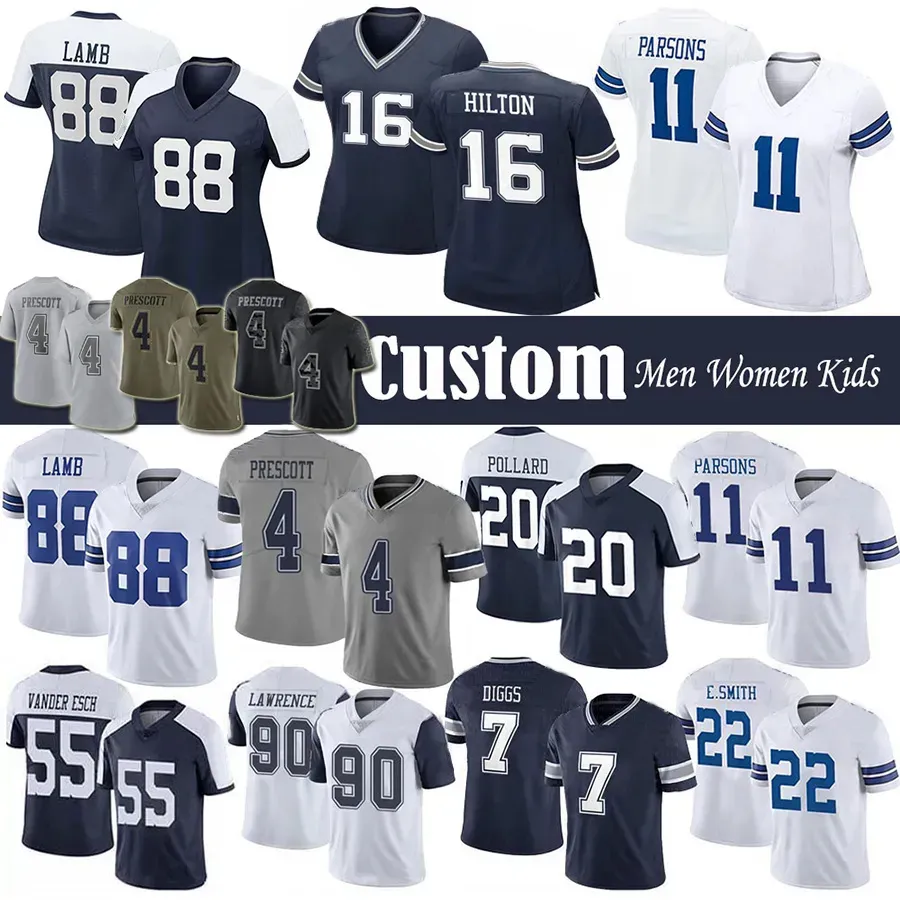 11 Micah Parsons Ceedee Lamb Cowboyes Football Jersey Dak Prescott Trevon Diggs Demarcus Lawrence Leighton Vander Esch Tony Pollard sydd män kvinnor ungdomar barn