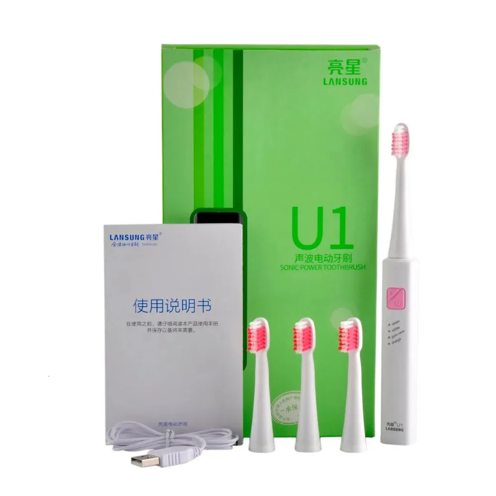 Tandborste Lansung Electronic Tooth Brush USB Ultraljud Tandborste Elektrisk tandborste Elektrisk tandborste Cepillo Dental Oral Hygiene 231215