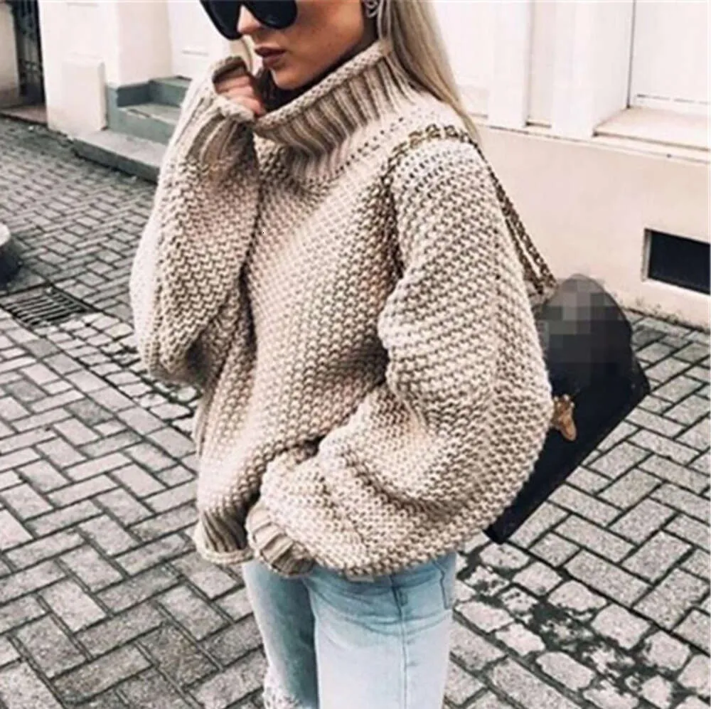 Frauen Pullover Mode Batwing Hülse Lose Rollkragen Gestrickte Herbst Winter Lange Warme Solide Plus Größe Pullover