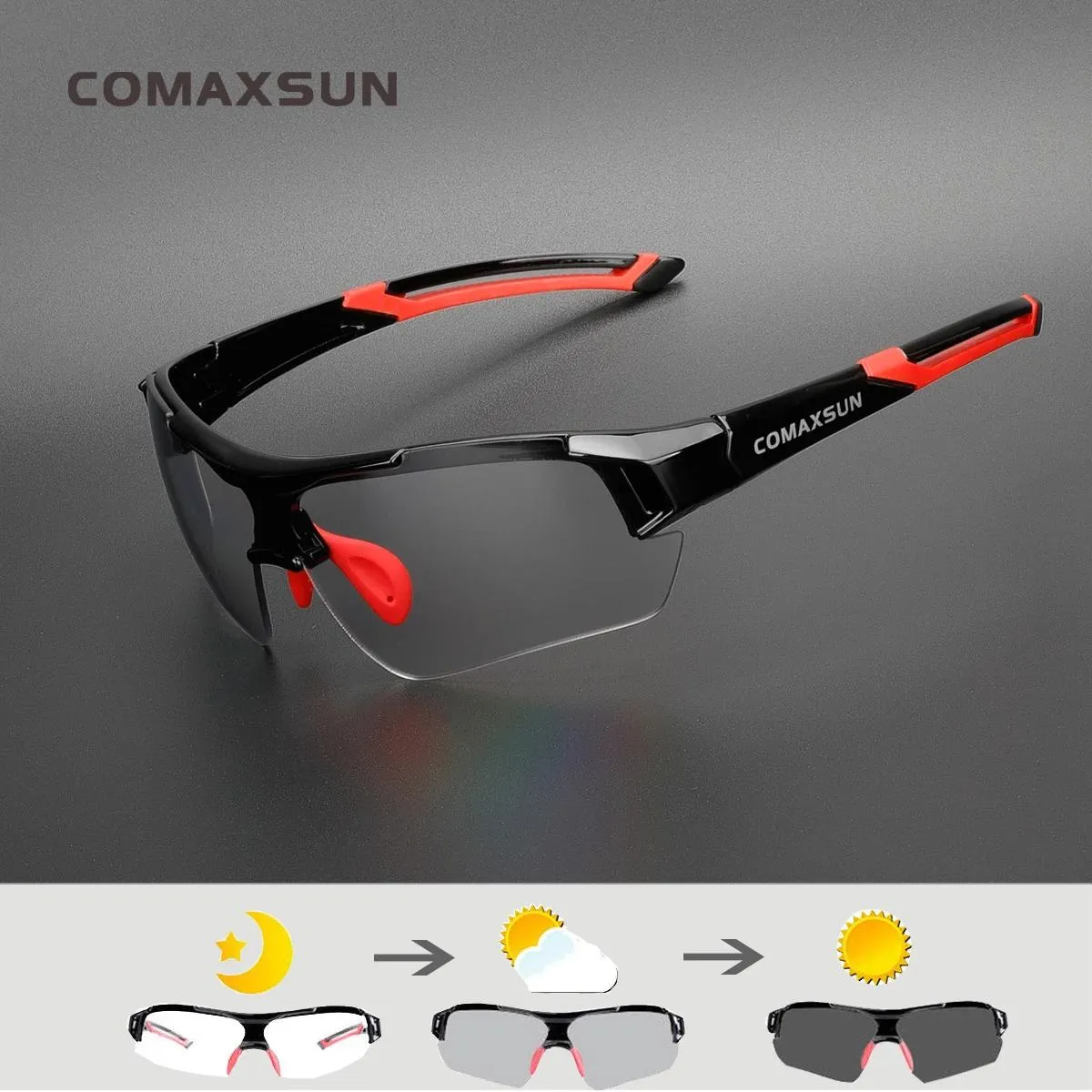 Eyewears Comaxsun PhotoChromic Cycling Glasses Disfärgade glasögon MTB ROAD BIKE SPORT SUNGLASSES CYKKEL EYWEAR