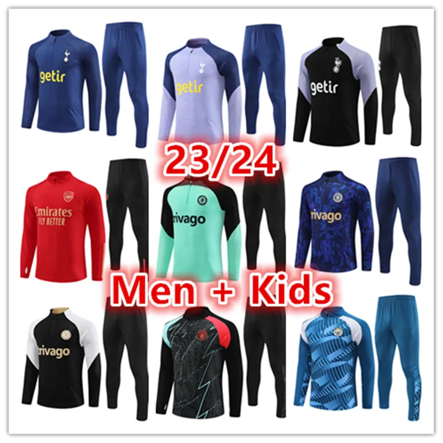 2023 2024 spurs voetbal trainingspak trainingspak SET 23 24 DELE SON voetbalshirts HAM BALE KANE HOJBJERG heren kinderkit shirts Voetbal trainingspakken met lange mouwen chanda