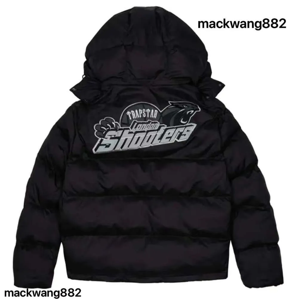 2024 Herrjackor Trapstar London Shooters Hooded Puffer Jacket Black Reflective Puffer Jacket Embroidered Thermal Hoodie Men Winter Coat Tops Ny stil