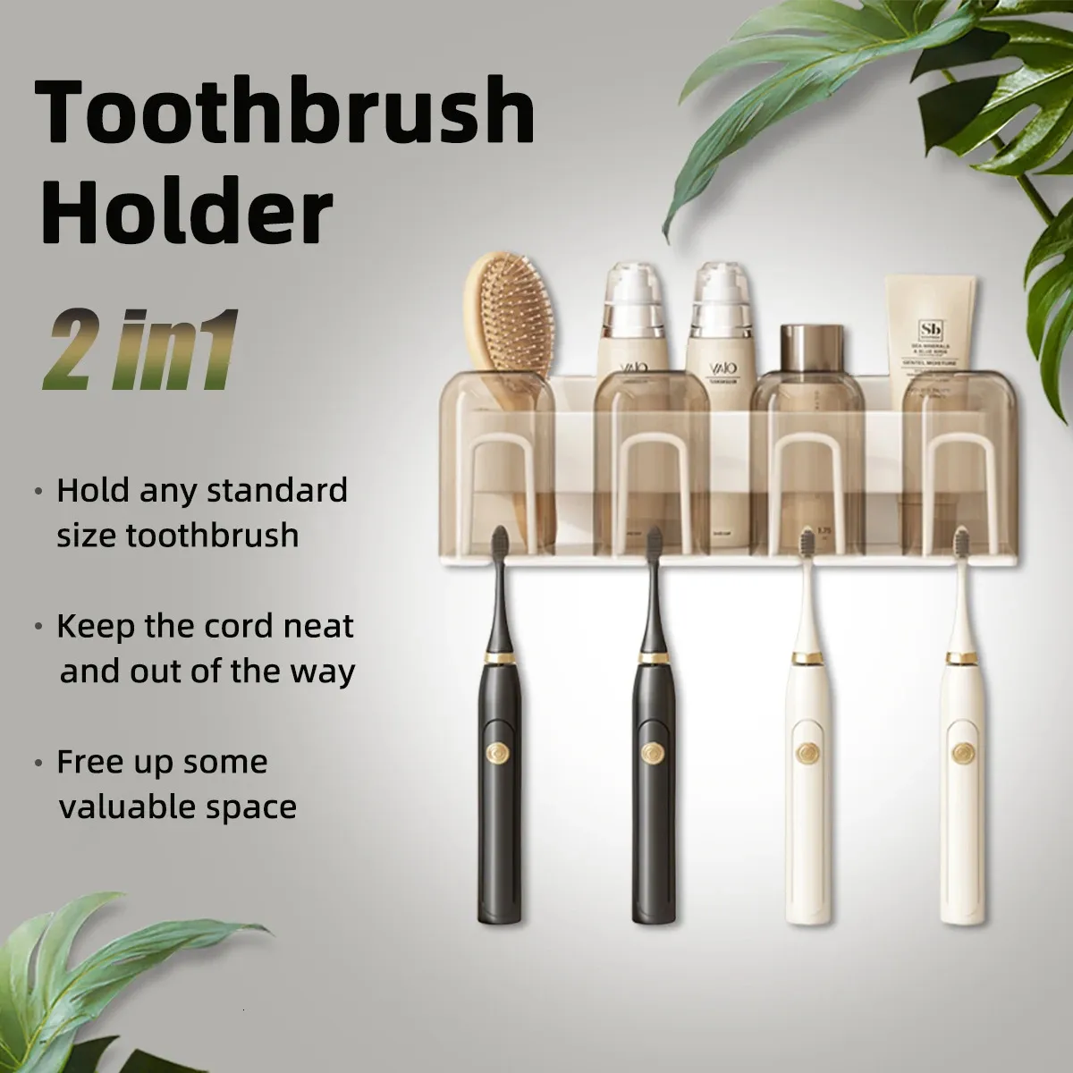 Bathroom Shelves Aluminum Alloy Toothbrush Holder Without Drilling Mouthwash Cup Wall Mounted Shelf Accessories 231216